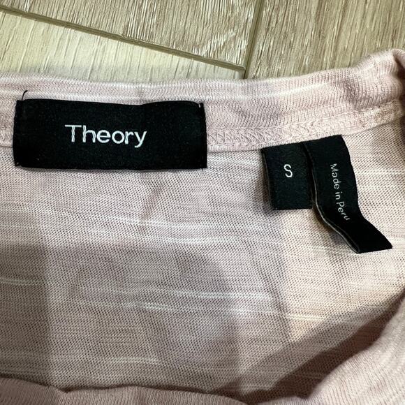 THEORY Men's Essential Tee Cosmos E Stripe T-Shirt Size S In Viola/White - Picture 5 of 7